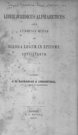 Zachariae von Lingenthal, Karl Eduard – Ius graeco-romanum, 1856 – BEIC 14269071
