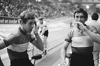 Zesdaagse in Rotterdam (wielrennen), wielrenners Roy Schuiten (l) en Gerben Kars, Bestanddeelnr 929-5476