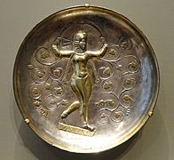 Anahita Dish, 400-600 AD, Sasanian, Iran, silver and gilt - Cleveland Museum of Art - DSC08123