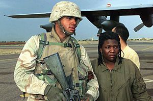 Army Spc Shoshana Johnson' Return to Kuwait City, April 2003