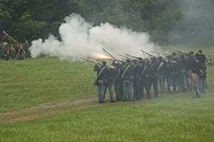 Battle of Saltville reenactment, firing line