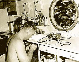 Berry Cannon inside Sealab II