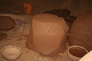 Block of mixed earthenware clay