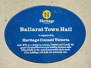 Blue plaque Ballarat Town Hall
