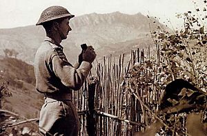 British soldier at the Battle of Monte Pulito, 1944