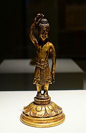 Buddha at birth (Tanjobutsu), Japan, Asuka period, 600s AD, gilt bronze - Freer Gallery of Art - DSC04782