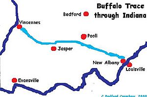 Buffalo Trace Indiana map