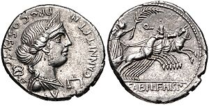 C. Annius T.f. T.n & L. Fabius L.f. Hispaniensis. Silver Denarius