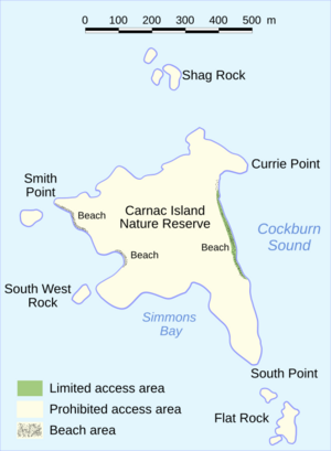 Carnac Island map