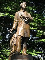 Charles Sumner statue in Boston Public Garden - detail