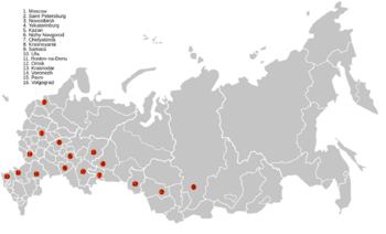 Cities of Russia with over 1 million people