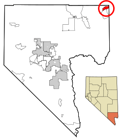 Location of Mesquite in Clark County, Nevada