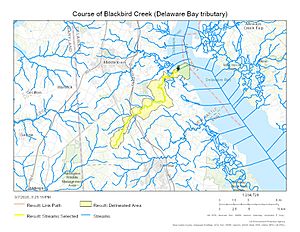 Course of Blackbird Creek (Delaware Bay tributary)