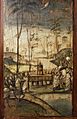 Crossing the Jordan River with the Ark, painted board, detail from the cabinets of the Old Sacristy, Church of St Mary the Gracious Milan. Italy, 15th