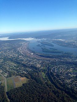 Aerial view of Enola and the Susquehanna River
