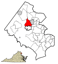Location of Oakton in Fairfax County, Virginia