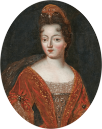Follower of Pierre Mignard - Portrait de femme en robe rouge