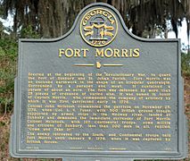 Fort Morris historical marker, GA, US