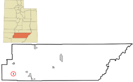 Location in Garfield County and state of Utah