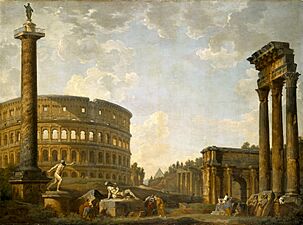 Giovanni Paolo Panini - Roman Capriccio, The Colosseum and Other Monuments - 50.6 - Indianapolis Museum of Art