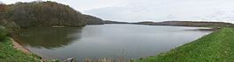 Highlandtown Lake panorama from south end of dam.JPG