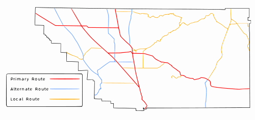 Kern county state route map