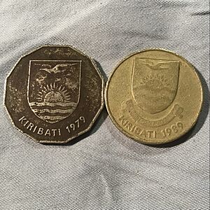 Kiribati dollars $1 and $2