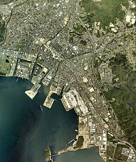 Kudamatsu city center area Aerial photograph.2008