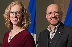 Lorna Slater and Patrick Harvie, minsterial portraits 2023