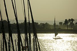 Luxor, Egypt, Sunset on Nile River