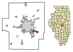 Location of Long Creek in Macon County, Illinois