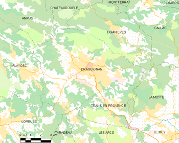 Map of the commune Draguignan