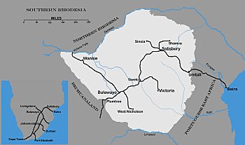 Map of Southern Rhodesia c1927