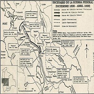 Mapa de la Guerra civil boliviana