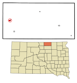 Location in McPherson County and the state of South Dakota