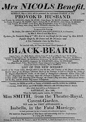 Mrs Nicol's Benefit in 1812 at Theatre Royal
