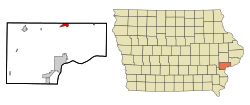 Location of Wilton, Iowa