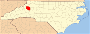 North Carolina Map Highlighting Caldwell County
