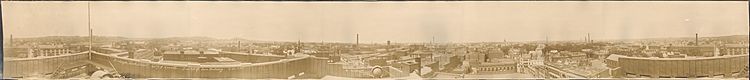 Panorama of downtown Lowell, Massachusetts, circa 1918