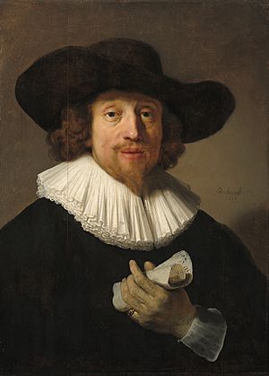 Portrait of a musician possibly by Rembrandt