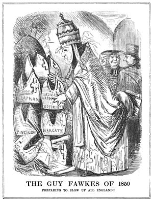 Punch guy fawkes pope 1850