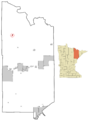 St. Louis County Minnesota Incorporated and Unincorporated areas Orr Highlighted