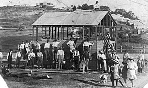 StateLibQld 2 86284 Building the Newmarket Progress Hall, corner of Wilston Road and Daisy Street, Brisbane, 1915