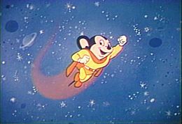Late 1950s/1960s depiction of Mighty Mouse used in the opening of TV prints of some cartoons