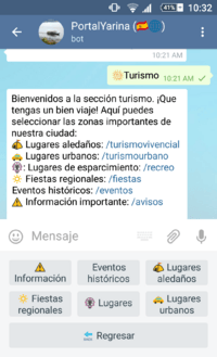 Telegram tourism chatbot