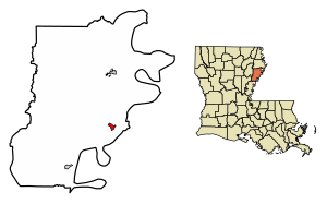 Location of St. Joseph in Tensas Parish, Louisiana.