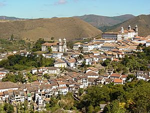 View over the Town from the Road into Town - Ouro Preto - Minas Gerais - Brazil