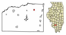 Location of Hoyleton in Washington County, Illinois.