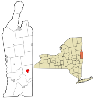 Location in Washington County and the state of New York.