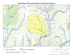 Watershed of Cornplanter Run (Oil Creek tributary)
